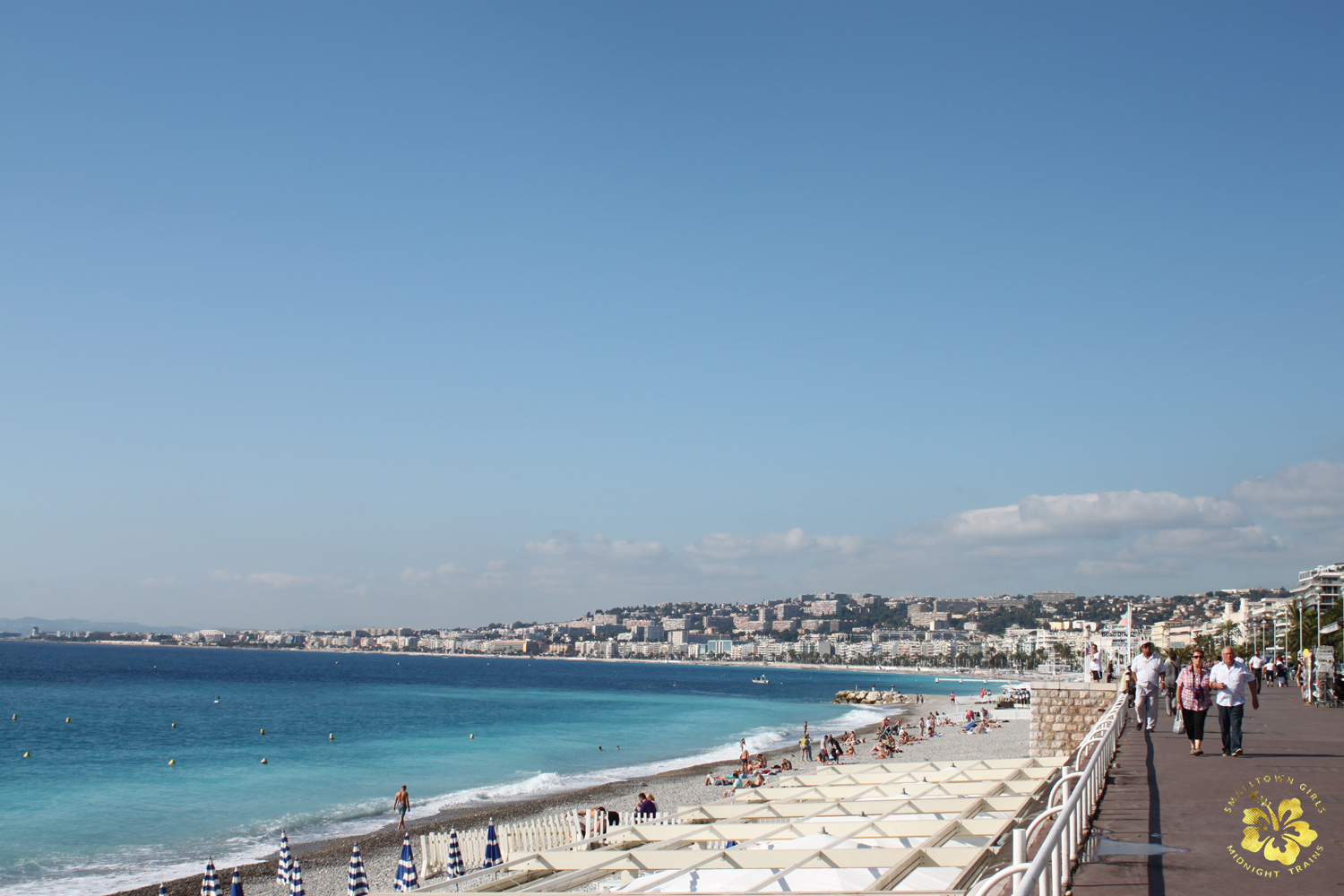 The postcard-worthy view from the Promenade des Anglais in Nice