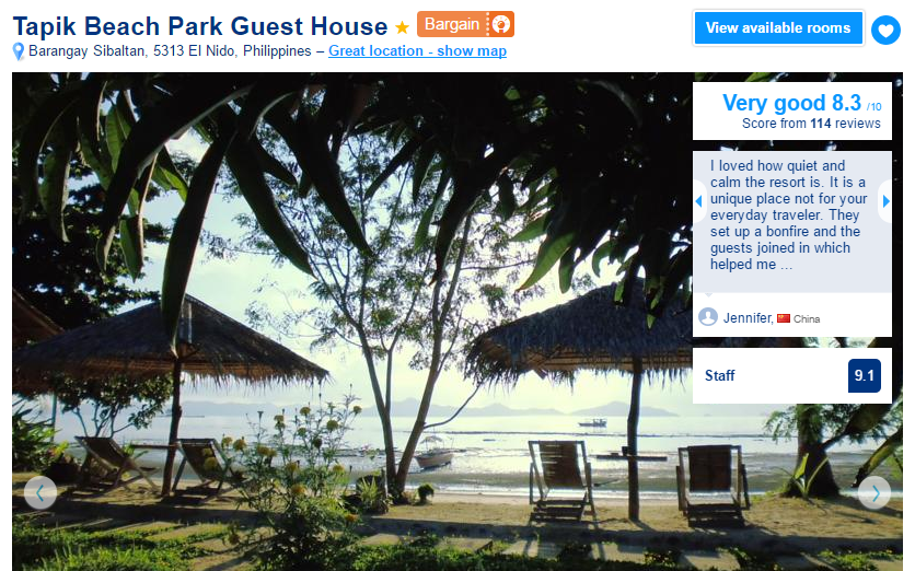 Where to stay in El Nido - Tapik Beach Park Guest House