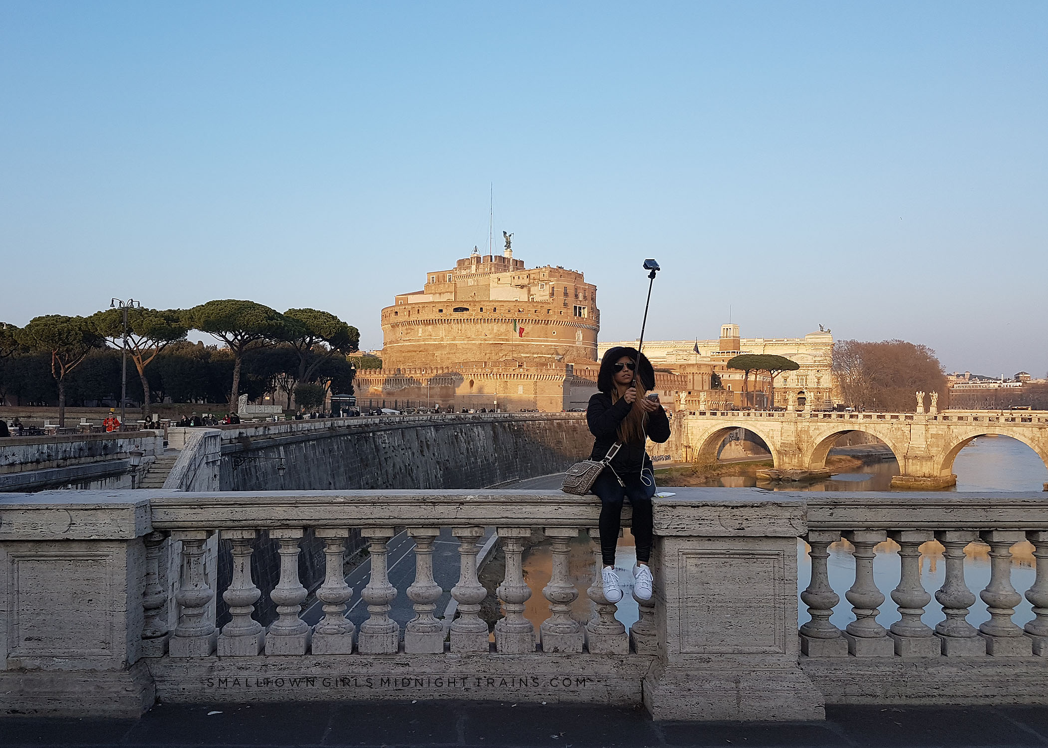 Girl taking selfie at Castel Sant'Angelo