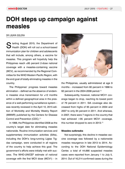 DOH steps up campaign against measles