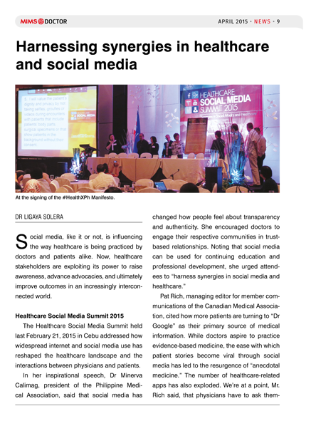Harnessing synergies in healthcare and social media