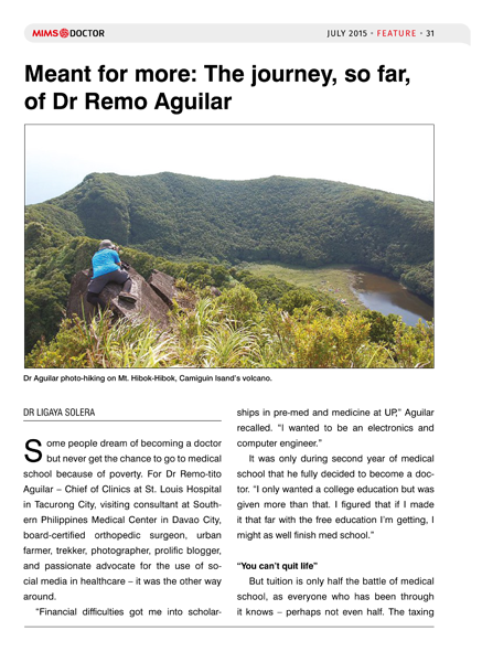 Meant for more: The journey, so far, of Dr Remo Aguilar