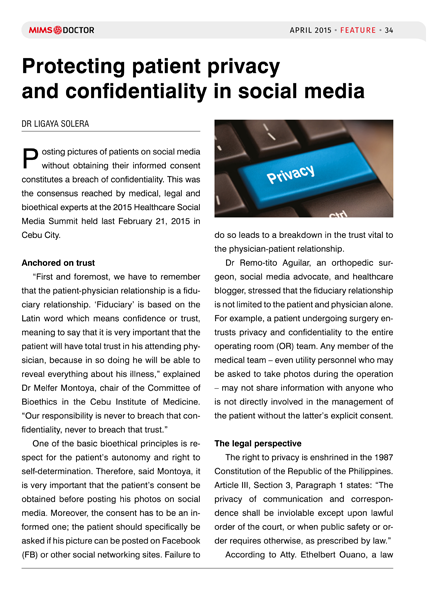 Protecting patient privacy and confidentiality in social media