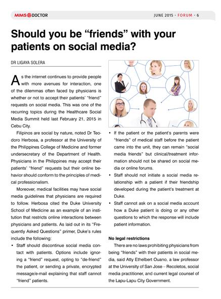 Should you be "friends" with your patients on social media?