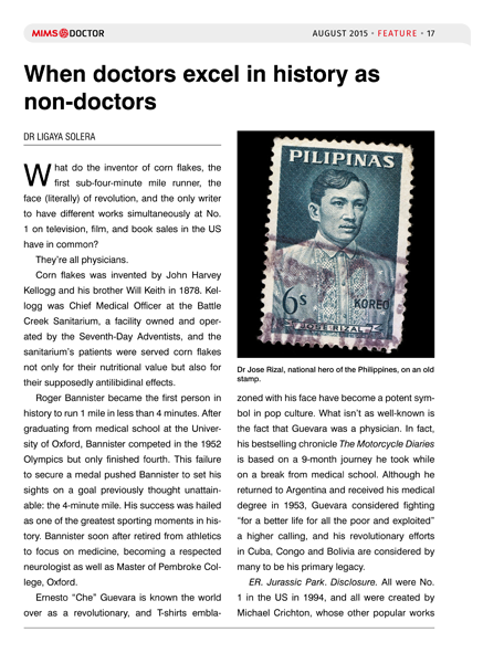 When doctors excel in history as non-doctors