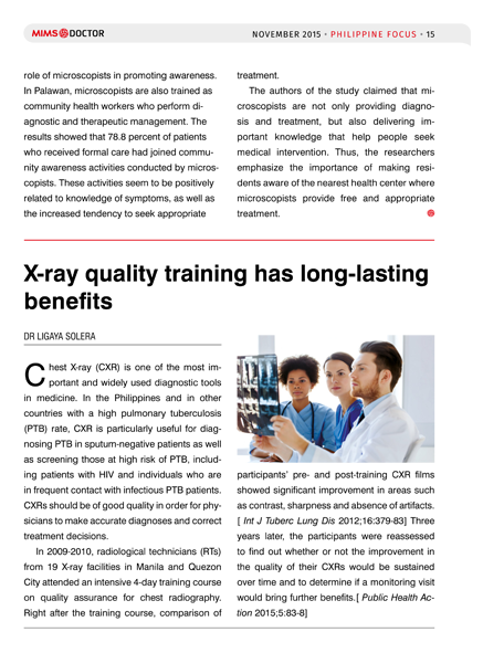 X-ray quality training has long-lasting benefits