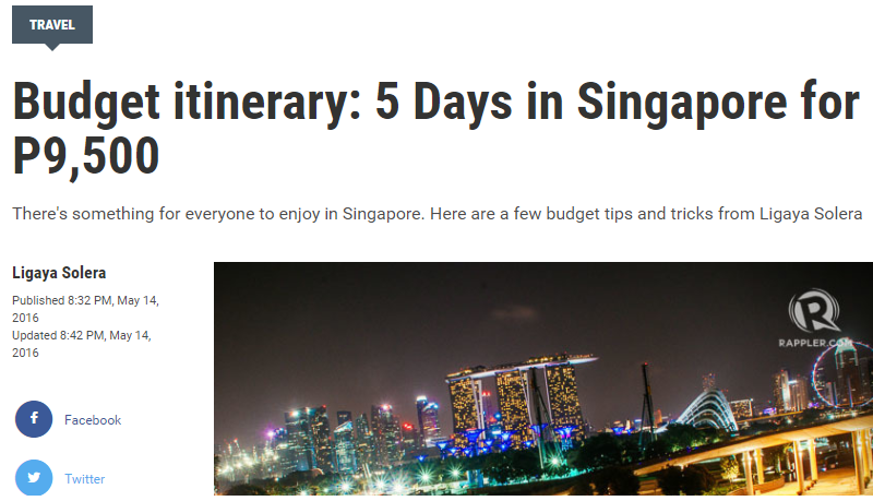 Budget itinerary: 5 Days in Singapore for P9,500