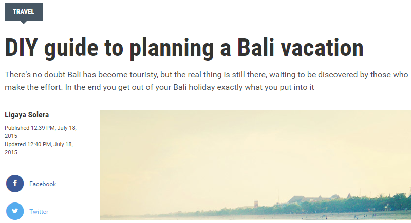 DIY guide to planning a Bali vacation