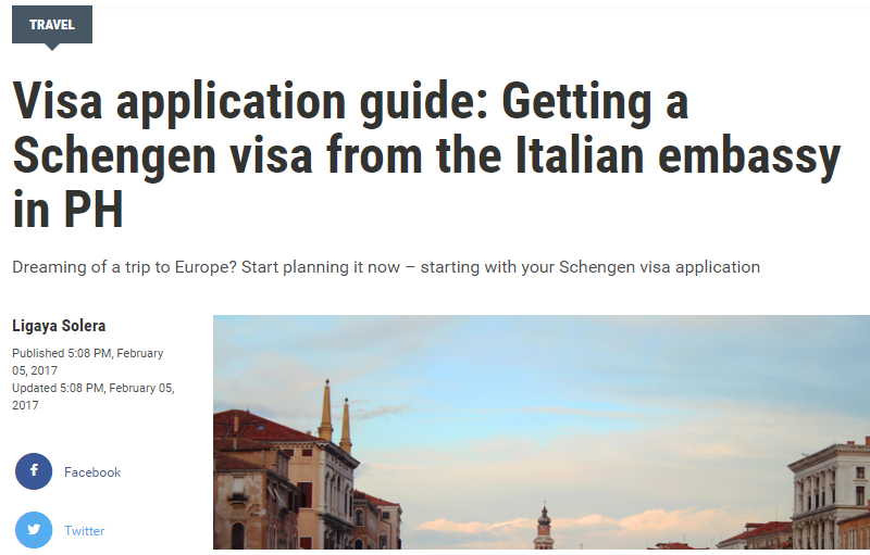 Visa application guide: Getting a Schengen visa from the Italian embassy in PH